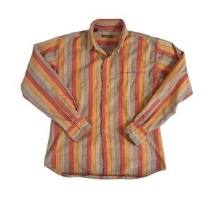 Made on Earth 2BU Authentic Y2K Striped Multicolor Men's Crinkle Shirt